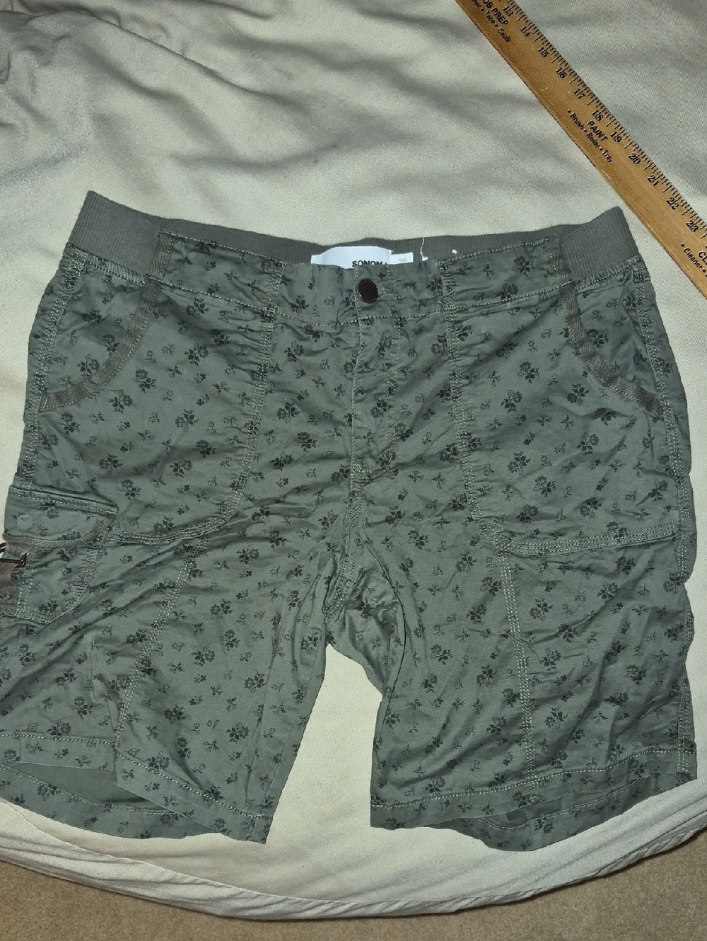 Sonoma Olive Green Floral Cargo Shorts